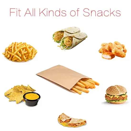 100 Pieces 3x5 Inches Natural Kraft Paper Bags for Bakery Cookies Treats Snacks Sandwiches Popcorn Small Gift bag {3}