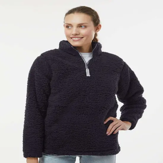 J. America&reg; Women&rsquo;s Epic Sherpa Quarter Zip Pullover Black {1}