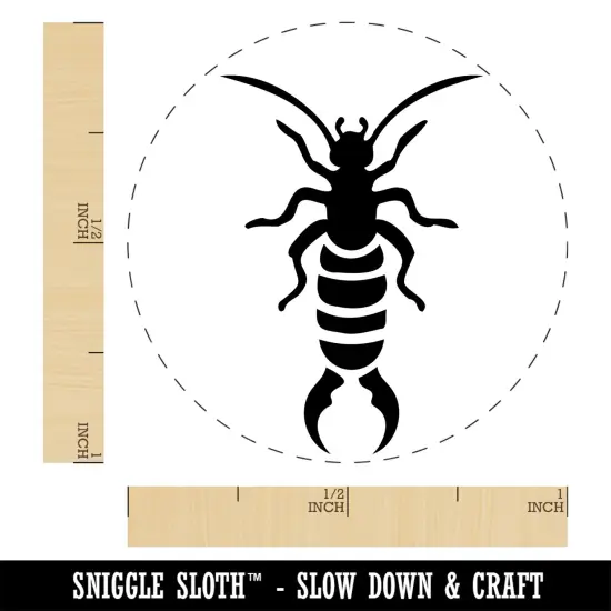 Earwig Insect Bug with Pincer Tail Self-Inking Rubber Stamp Ink Stamper for Stamping Crafting Planners Lime Green {1}