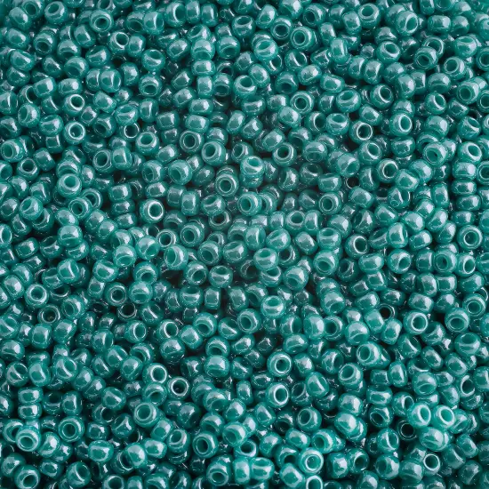 Miyuki 11/0 Luster Round Seed Beads, 22g Turq Green Op #435 {1}