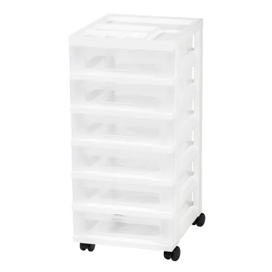 IRIS USA Plastic Organizers and Storage with Drawer, Black {1}