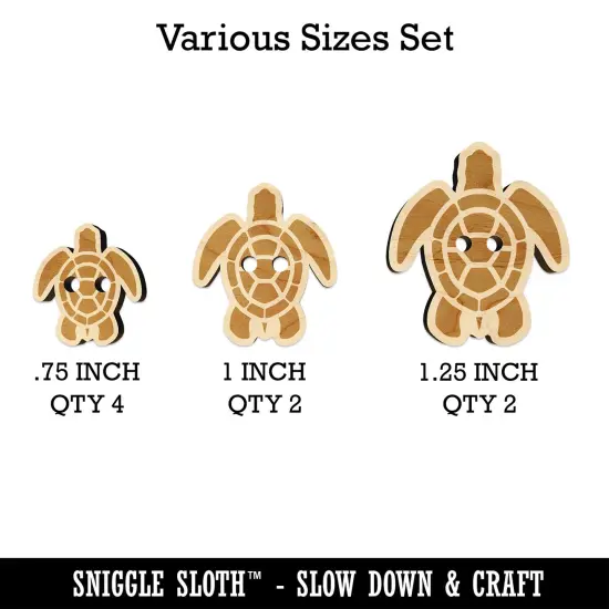 Sea Turtle Tribal Wood Buttons for Sewing Knitting Crochet DIY Craft {1}