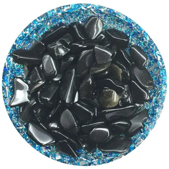 Black Obsidian Mini Crystal Chips &ndash; Size 2 {1}