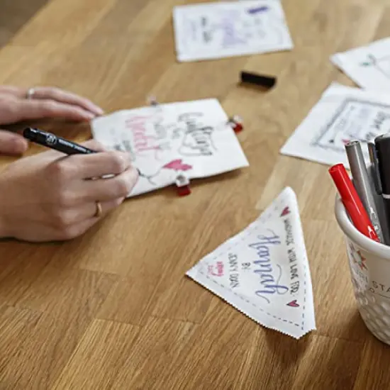 Black Fabric Markers 2 Pack, Broad and Fine Tip | Water Resistant Ink, No Steam or Iron Needed | Non Toxic Fabric Pens for Drawing, Quilt Labels, and Clothing Projects, NOT5837 {4}