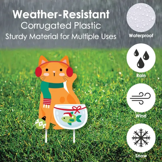 Big Dot of Happiness Christmas Pets - Lawn Decorations - Outdoor Cats and Dogs Holiday Party Yard Decorations - 10 Piece {5}