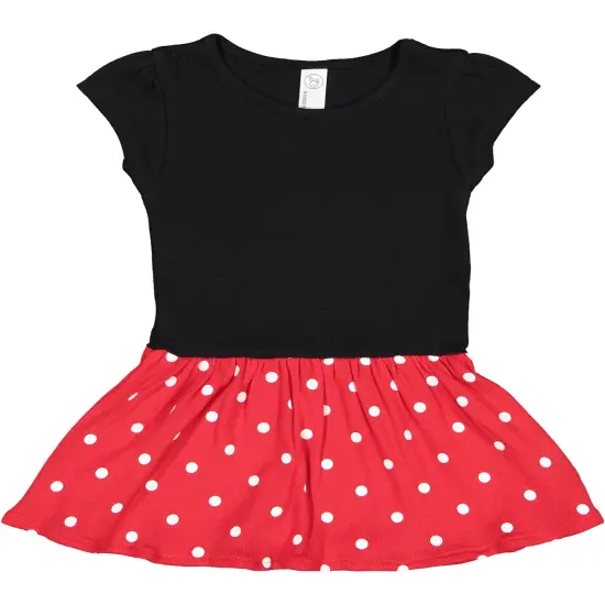 Baby Cotton Rib Dress --- Black & Red with White Dots, Various Sizes by Rabbit Skins&reg; {1}