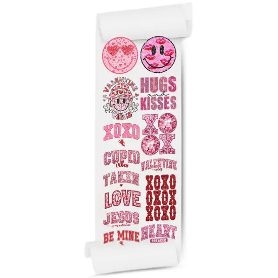 Valentine's Sparkle Sequin Glitter Faux : 22x60 Direct-to-Film Gang Sheets {2}