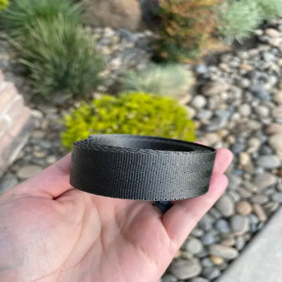 Charcoal 1&rdquo; Seatbelt Webbing (by the yard) {1}