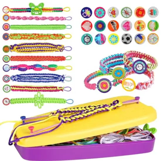 Bracelet Making Kit Toys, Ages 7 8 9 10 11 12 Year Old Girls Gifts Ideas, Birthday Present for Teen Girl, Arts and Crafts String Maker Tool, Bracelet DIY, Kids Travel Activity Set {2}