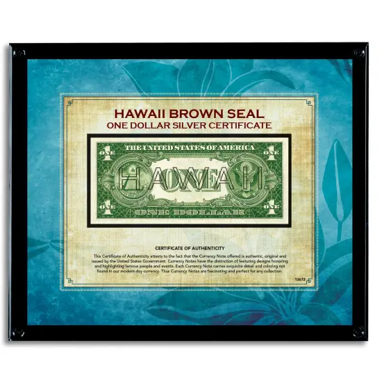 Hawaii Brown Seal Note in Acrylic Frame {2}
