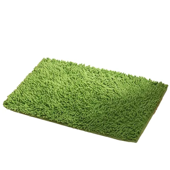 Kitcheniva Luxury Chenille Non Slip Bathroom Rugs Green {1}