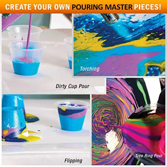 8 Color Ready to Pour Acrylic Pouring Paint Set - Premium Pre-Mixed High Flow 2-Ounce Bottles - for Canvas, Wood, Paper, Crafts, Tile, Rocks and More {4}