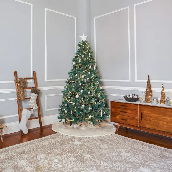 Ticking Stripe Stocking with Faux Fur Cuff {3}