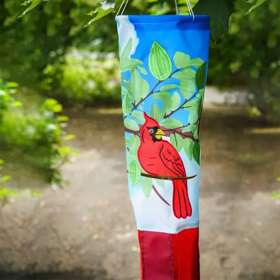 In the Breeze 5212 &mdash; Cardinal 40-inch Inspiration Windsock &mdash; Colorful Hanging Garden D&eacute;cor with Embroidered Details {4}