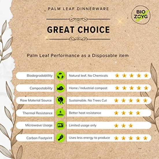 75 Pieces 9 inch & 6 inch & 3 inch Square Combo Plates | Disposable Plates | Like Bamboo plates | Palm leaf Plates for Dinner | Compostable Plates | Picnic Party Plates better than Paper Plates {3}