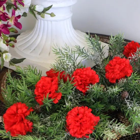100-Pack: Red Carnation Picks, 5" Stems, 3.5" Wide, Floral Home by Artificial Flowers {5}