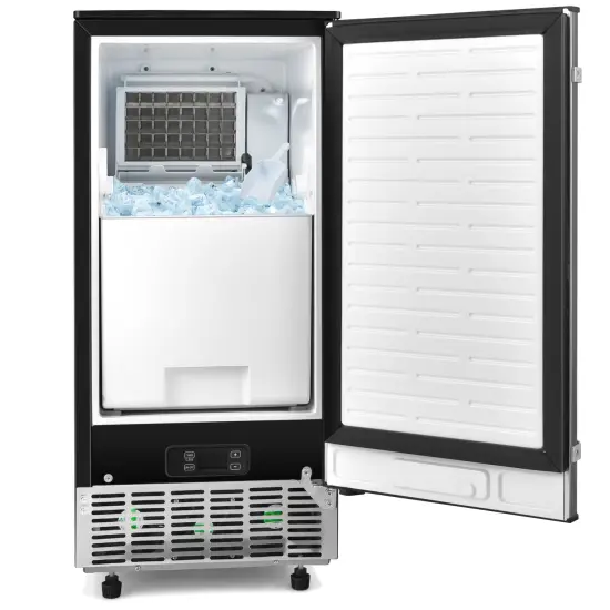 Free-Standing Built-in Undercounter Ice Maker-Silver {4}