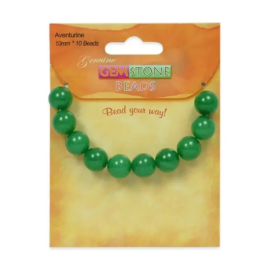6 Packs of Green Aventurine Beads Pack of 10 {1}