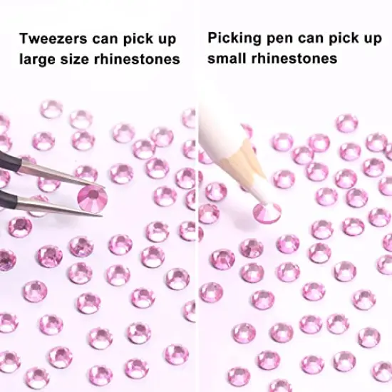 6616 Pieces Hot Pink Hotfix Rhinestones Crystal Gems Glass for Tumblers Clothes Shirts Glitter Flat Back Round with Tweezers and Picking Pen (SS6~SS30) {4}