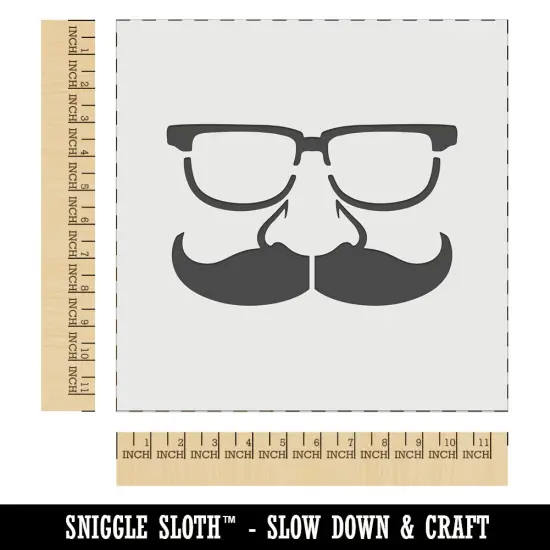 Funny Glasses with Nose and Mustache Wall Cookie DIY Craft Reusable Stencil {1}