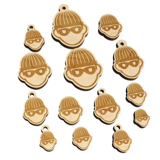 Occupation Thief Burglar Criminal Icon Mini Wood Shape Charms Jewelry DIY Craft {7}