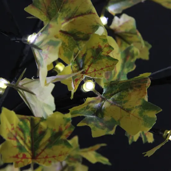 Northlight Pre-Lit Yellow Maple Leaf Artificial Fall Harvest Tree - 5' - White LED Lights {4}