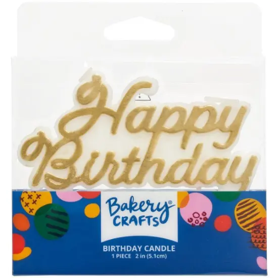 Happy Birthday Gold Shaped Candle {1}