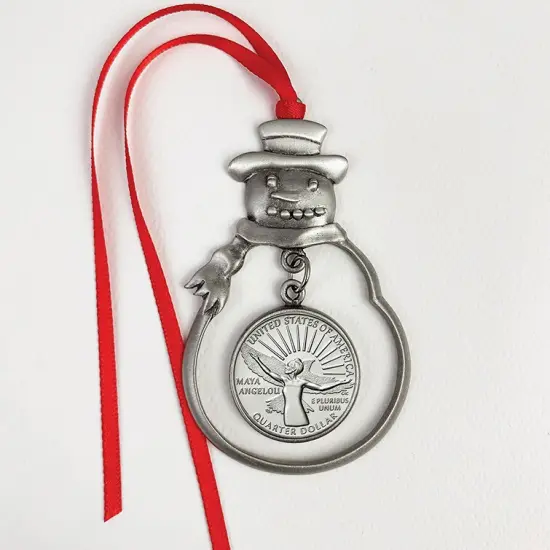 Maya Angelou Women's Quarter Snowman Ornament {3}