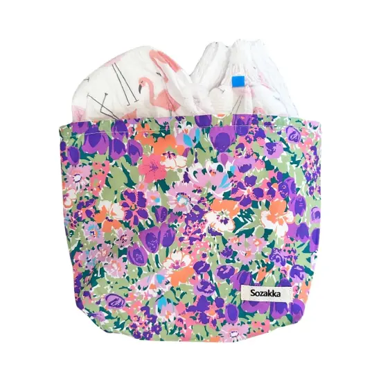 Wrapables Cosmetic Pouch, Makeup and Toiletry Travel Bag, Purple Garden {4}