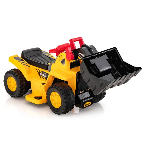 Costway 6V Electric Kids Ride On Bulldozer Pretend Play Truck Toy with Adjustable Bucket {5}