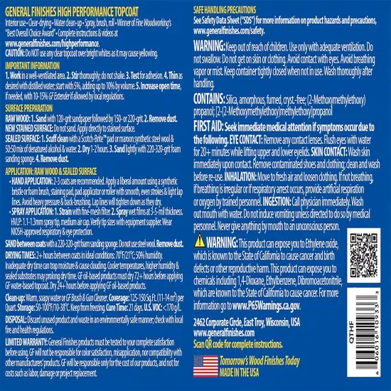 High Performance Water Based Topcoat, 1 Pint, Flat {2}