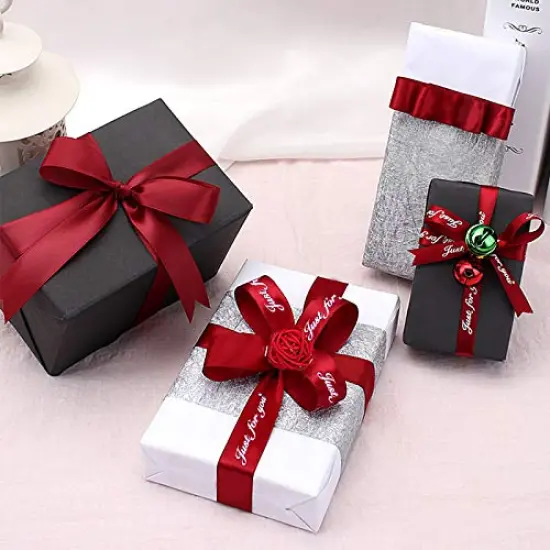 9 Rolls Hearts Ribbon Set - Valentine's Day Mother's Day Satin Ribbon, Printed Heart Ribbons for Gift Wrapping, Wedding Birthday Party Decorations, Crafts DIY Supplies (Valentine) {4}