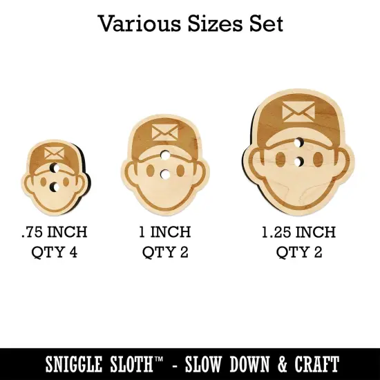 Occupation Mail Delivery Man Icon Wood Buttons for Sewing Knitting Crochet DIY Craft {1}