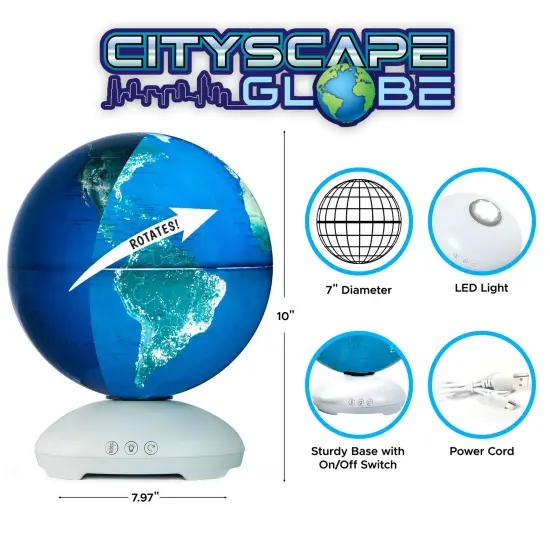 USA Toyz CityScapes Illuminated Globe for Kids Learning {5}
