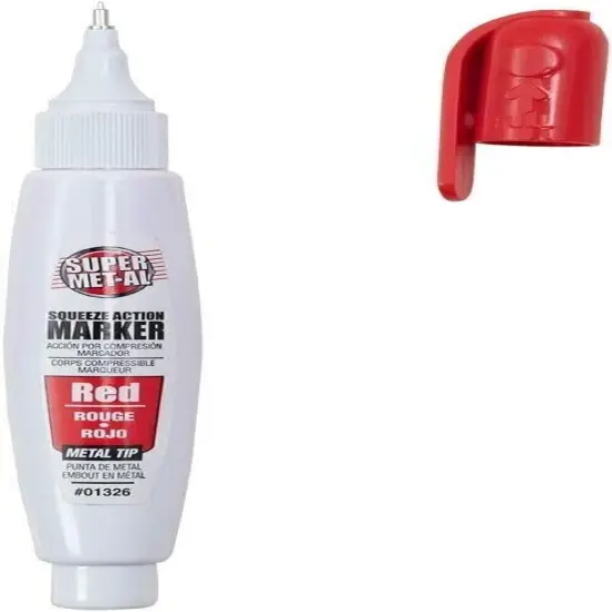 Squeeze Action Metal Tip Red Paint Marker {2}
