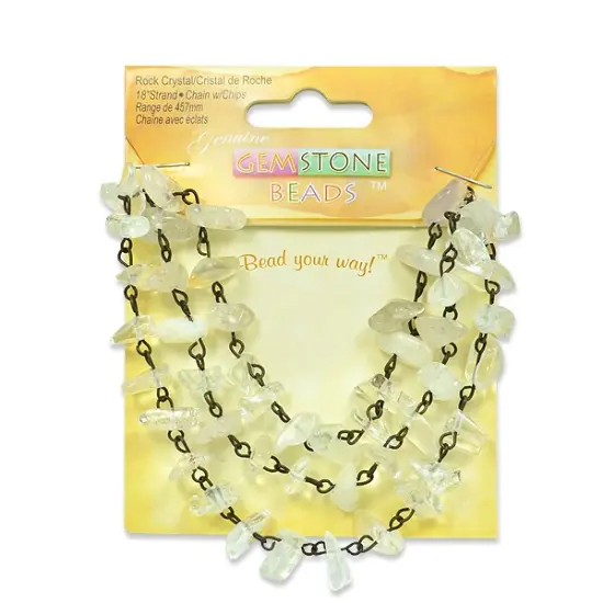 6 Packs of RockCrystal Chain with Chips - 18" Strand {1}