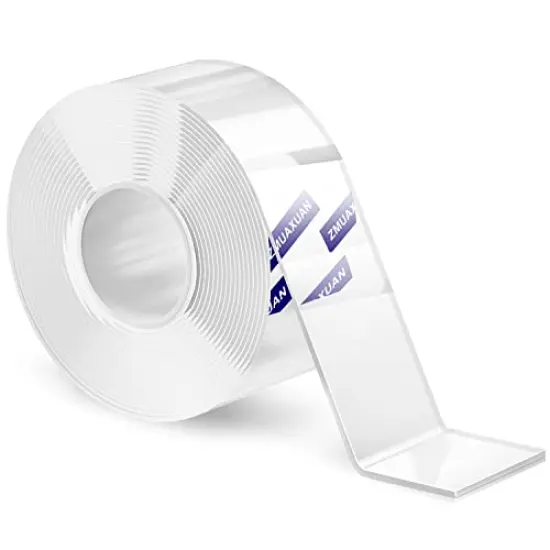 Strong Nano Double Sided Tape Heavy Duty Mounting,Clear Removable Sticky Adhesive Strips No Damage Wall, Waterproof Reusable Thick Gel Grip Washable for Hanging Picture,Poster,Carpet,Photo {2}