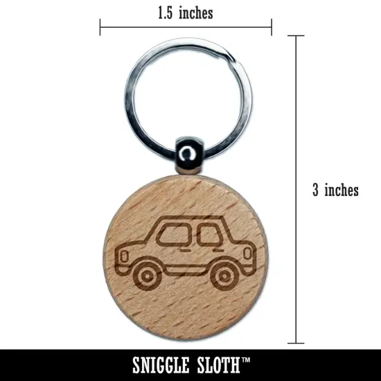 Car Vehicle Automobile Engraved Wood Round Keychain Tag Charm {2}