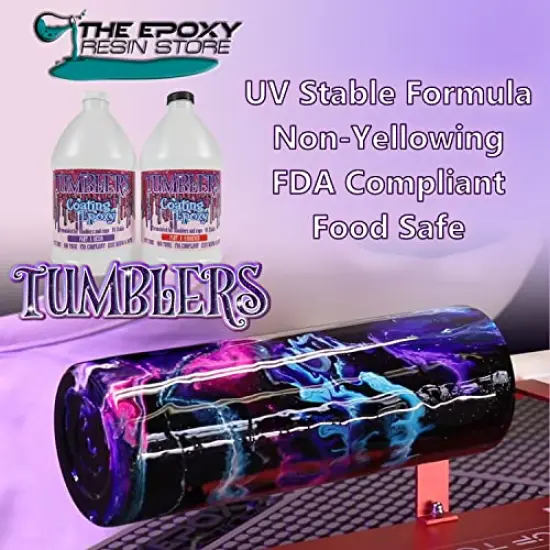 Epoxy resin for tumbler cups and glasses, fast cure, self leveling, clear, shiny, high gloss finish, easy mixing, (1-1 mixing) {4}