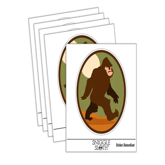 Bigfoot Sasquatch Mythical Creature Cryptid Waterproof Vinyl Phone Tablet Laptop Water Bottle Sticker Set - 5 Pack {1}