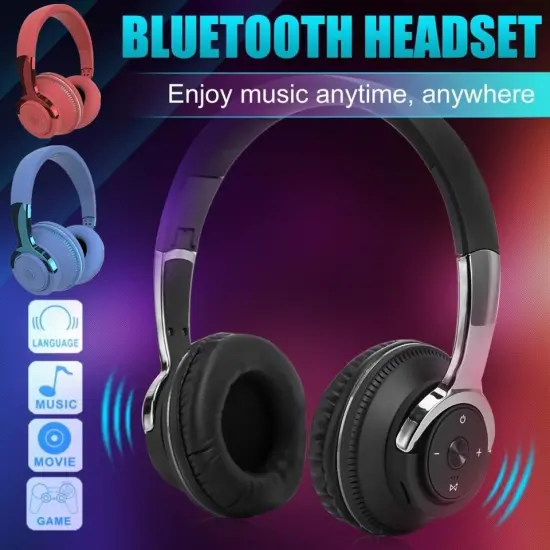 Kitcheniva Noise Cancelling Wireless Headphones Bluetooth 5.1 Headset Stereo Red {4}