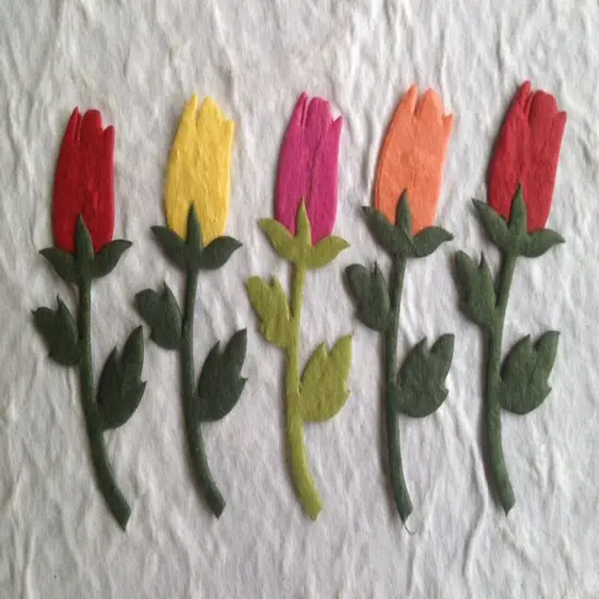 50 Roses rose Diecut Handmade Mulberry Paper . {2}