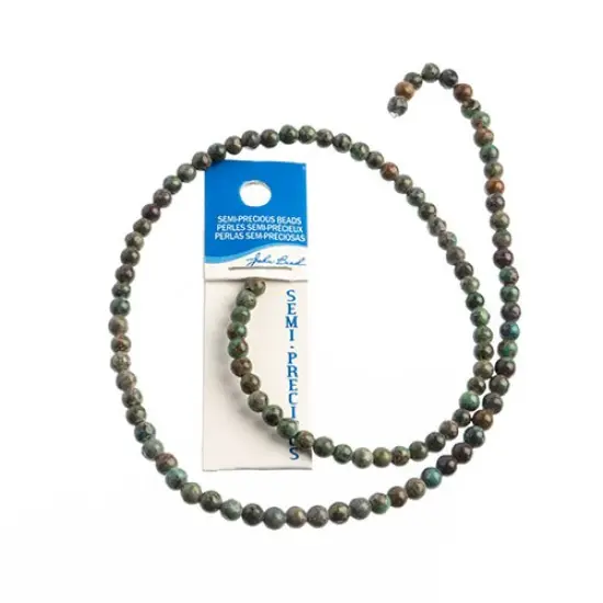 Earth's Jewel Semi-Precious 4mm Turquoise Natural Round Strung Bead {1}