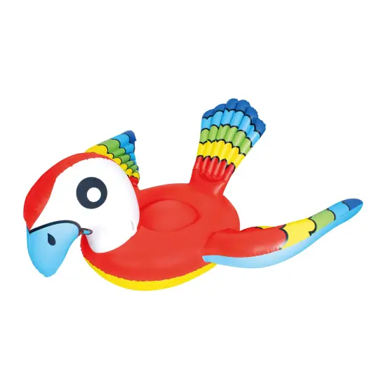 Northlight 87" Red and Blue Jumbo Parrot Ride-On Inflatable Swimming Pool Float Multi {1}