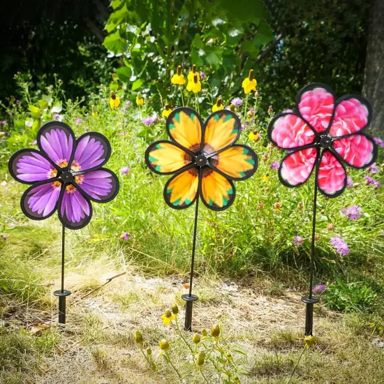 10-inch Realistic Flower Spinner Assortment - 3 Pack {2}