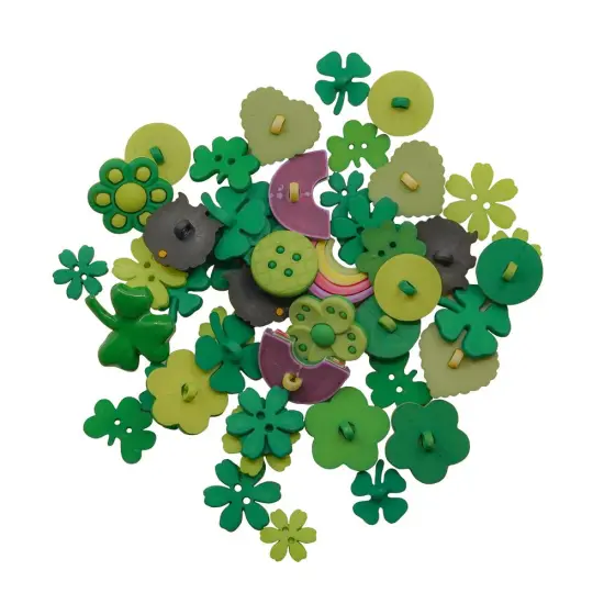 Buttons Galore St. Patrick's Day Buttons Galore 50 Piece Button Assortment &ndash; 50 Novelty Buttons for Crafts & Sewing &ndash; Shamrock, Rainbow, Pot of Gold, and Green Heart Designs {2}