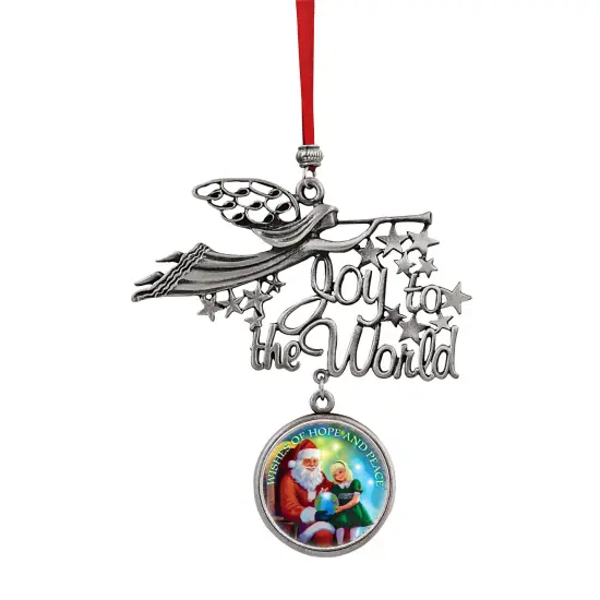 Joy to the World Santa Wishes of Hope And Peace JFK Half Dollar Ornament {1}