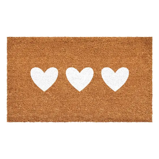 Calloway Mills White Trio Hearts Doormat {1}