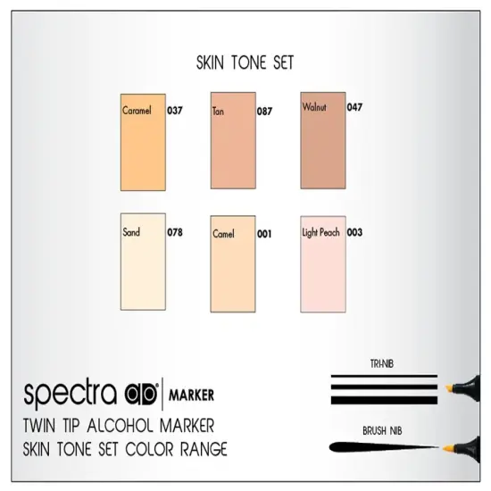 Spectra AD Alcohol Markers - 6pc Portrait Set {4}