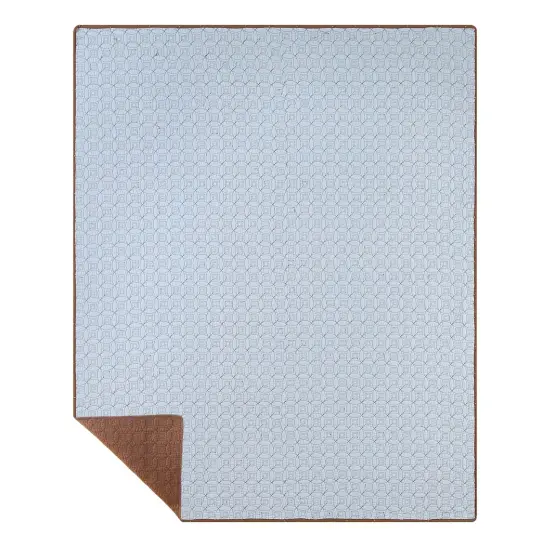 Circle Rings Blue Throw Blanket {1}